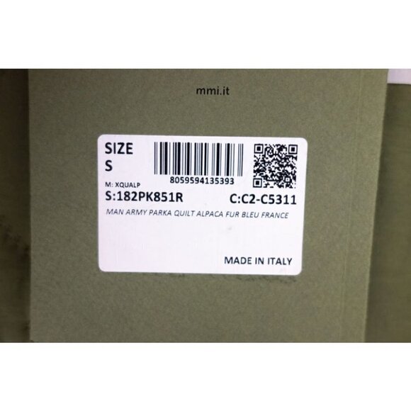 MR & MRS ITALY New Army Parka Quilt Alpaca Fur Mens S Blue France - Picture 7 of 12